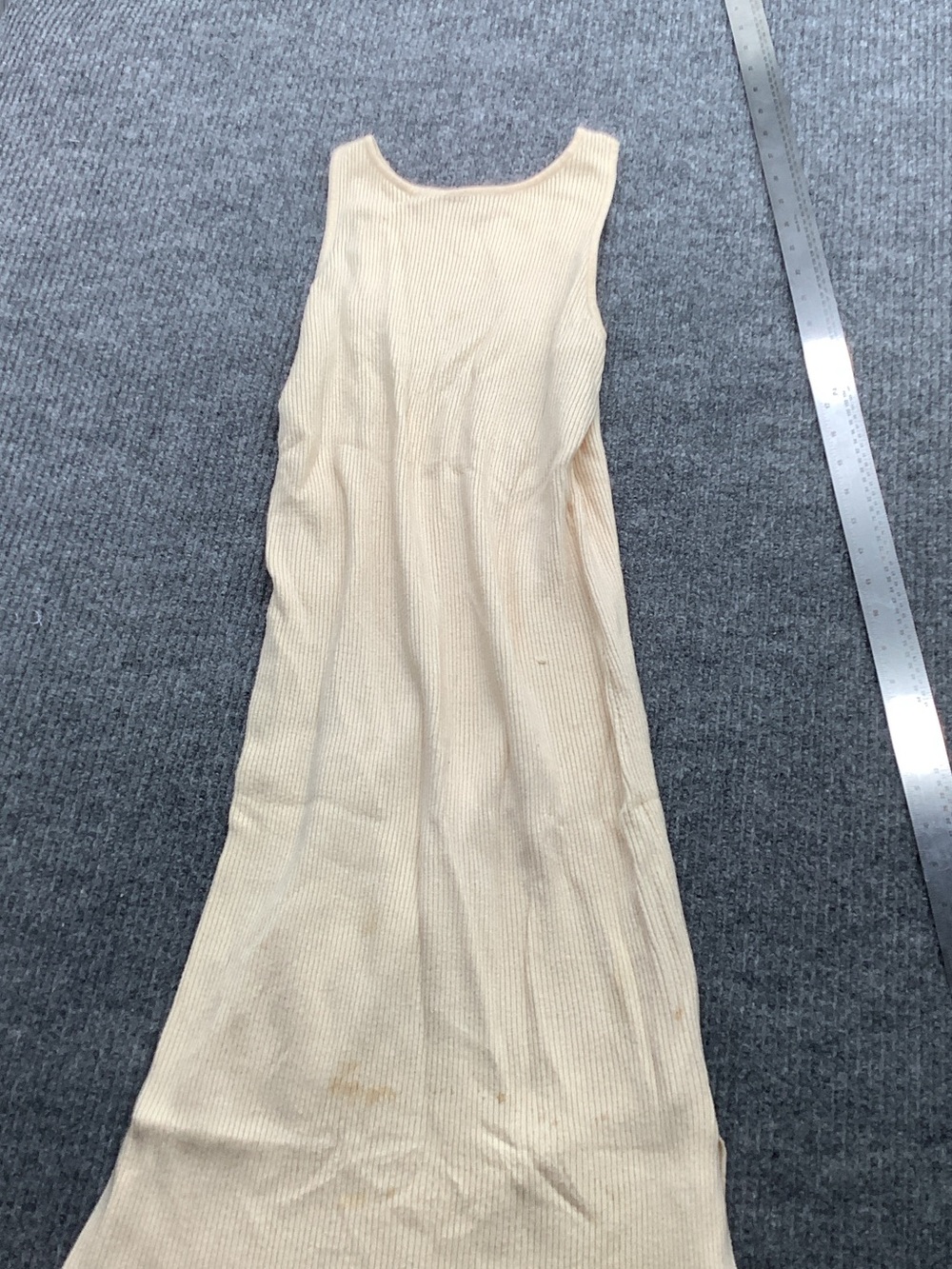 Papermoon Sleeveless Ribbed Maxi Dress in Cream